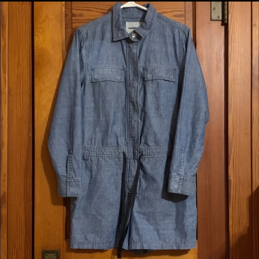 Coverall-Style Romper Blue Chambray (6-8/M)